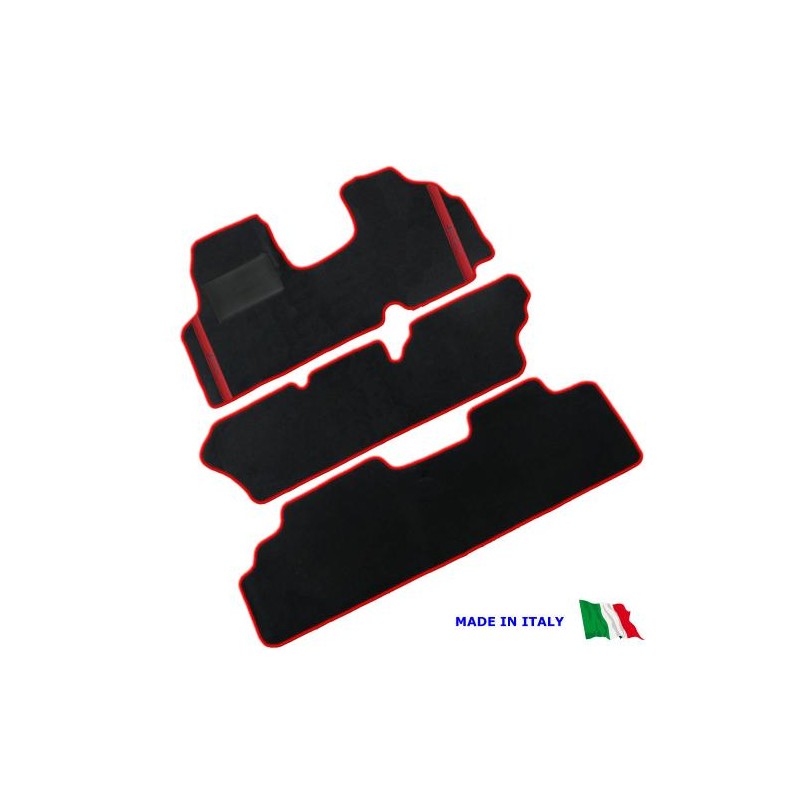 Tappetini Fiat Scudo panorama 8 o 9 posti (Serie 2007 - 2011) 3 file ricamato